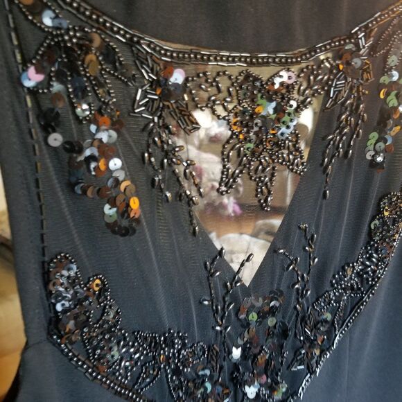 CDC Evening Caren Desiree Company evening dress button down front sequined back - Picture 12 of 15